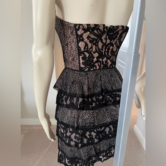 BCBGMAXAZRIA Ellie Mixed Lace Strapless Dress - Cocktail - Dance Party - Wedding - Picture 10 of 16